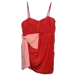 Future Collective Red‎ Cocktail Dress with Bow Accent